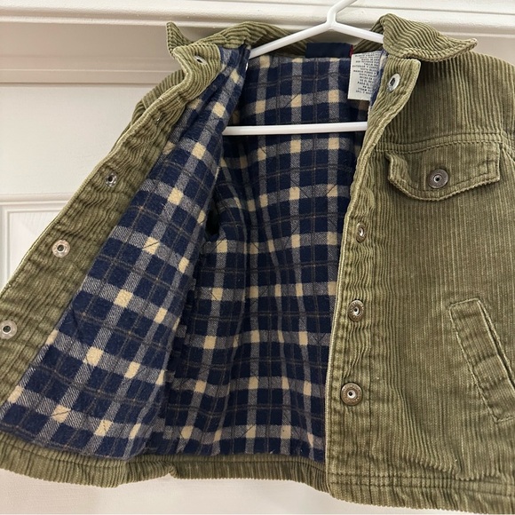 Green Corduroy Plaid Flannel lined Jean Jacket Style sz 18 months - Picture 2 of 4